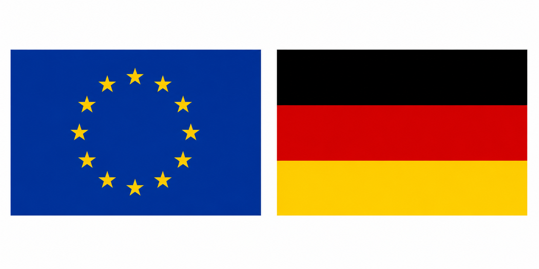 EU- und Deutschland-Flagge