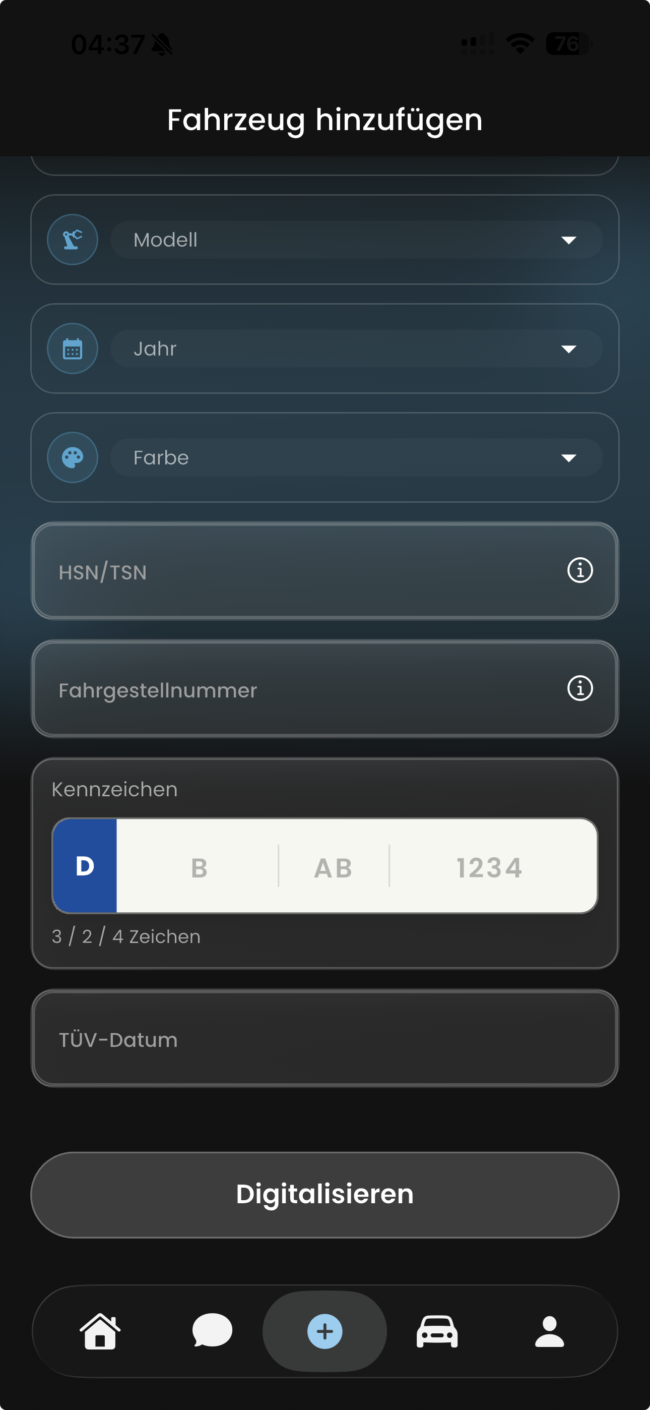 CarSupport24 App - Dienstleistungskategorien